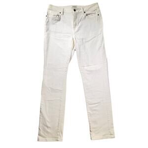 L.L. Bean Stretch Jeans Woman's 12 Classic Fit Upstretched 32W White 5-Pocket